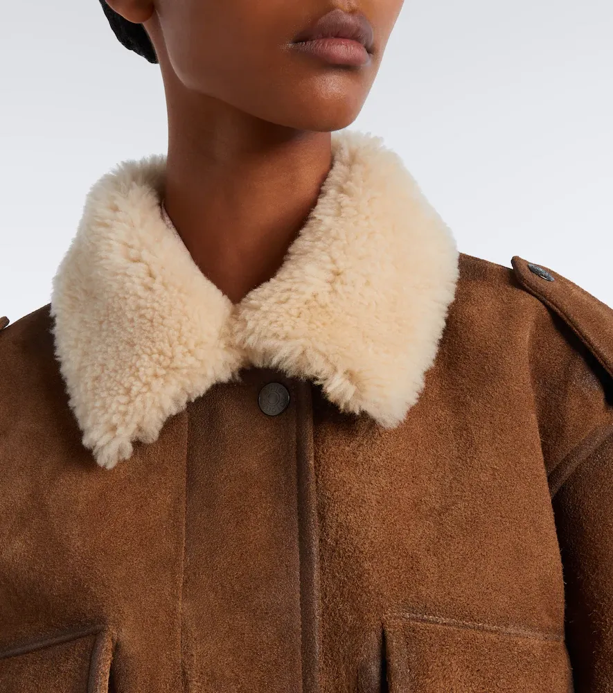 Acne Studios Shearling-trimmed suede blouson jacket | Thumbnail 7 Acne Studios Shearling-trimmed suede blouson jacket | Thumbnail 7