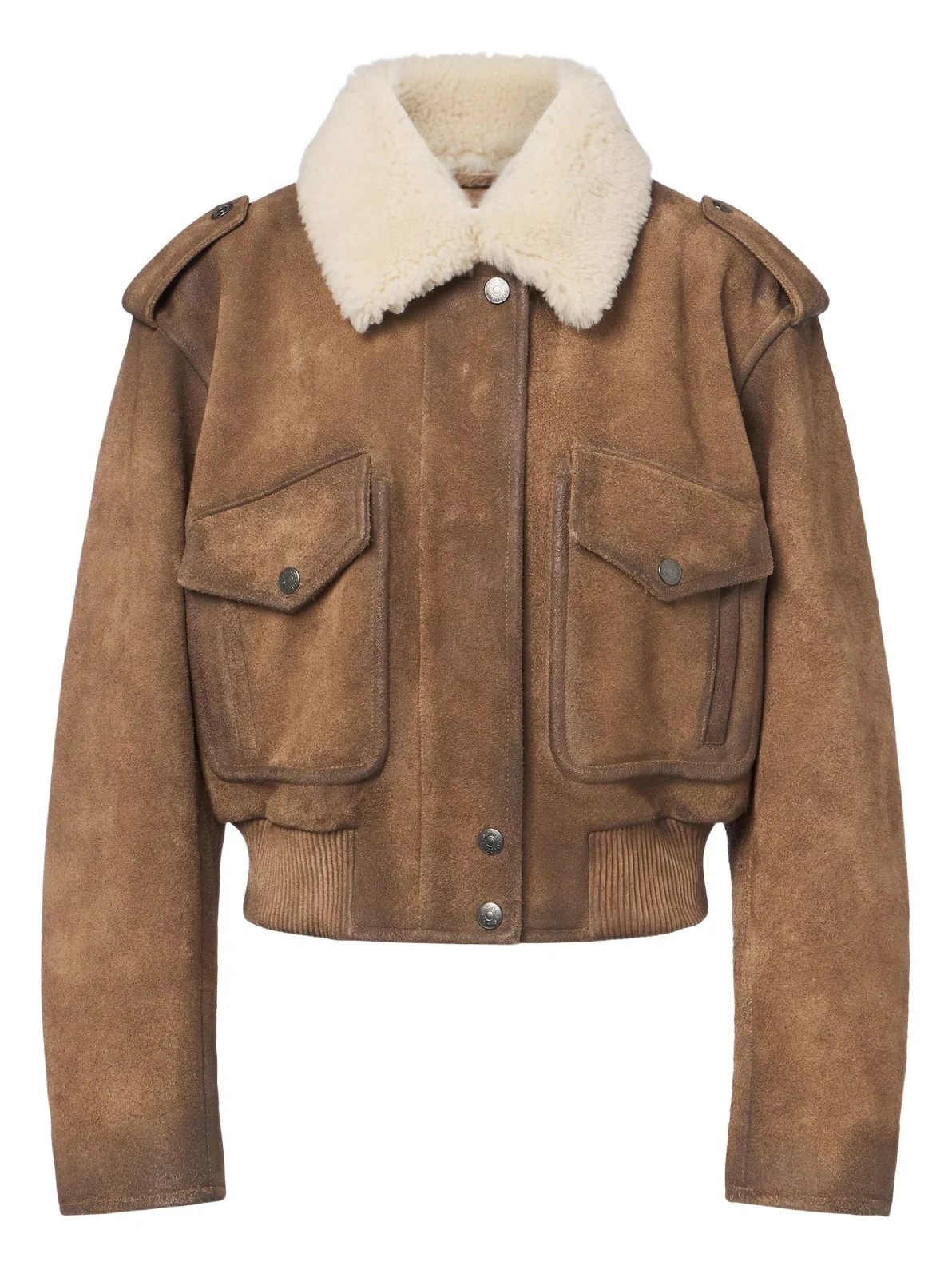 Acne Studios Shearling-trimmed suede blouson jacket