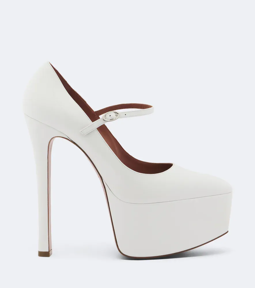 Amina Muaddi Cynthia leather platform Mary Jane pumps | Thumbnail 2