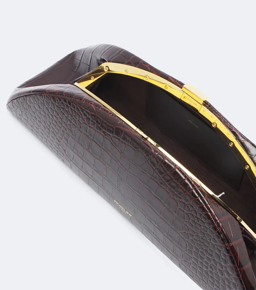 Mugler Lua croc-effect leather clutch | Thumbnail 3 Mugler Lua croc-effect leather clutch | Thumbnail 3