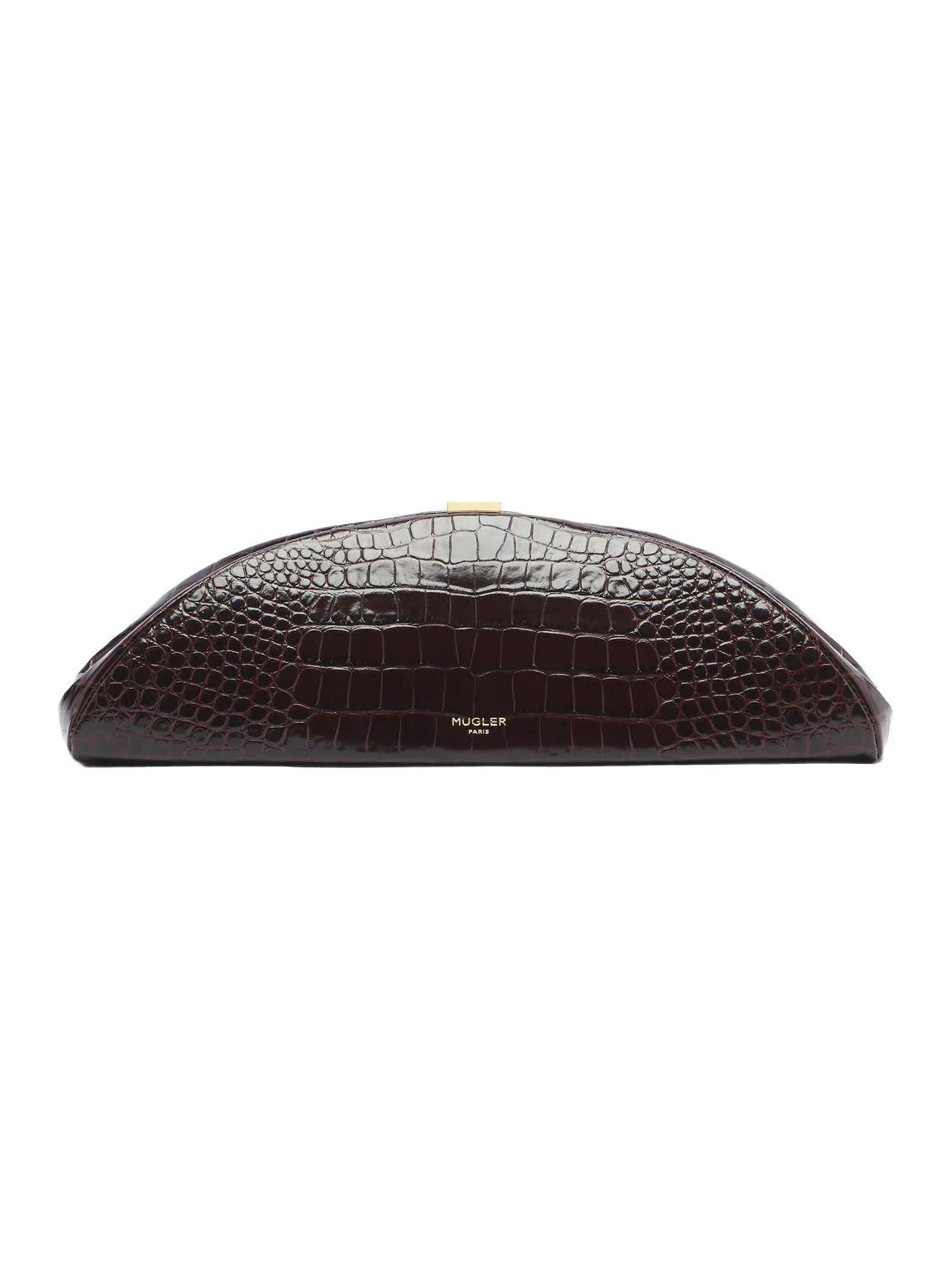 Mugler Lua croc-effect leather clutch