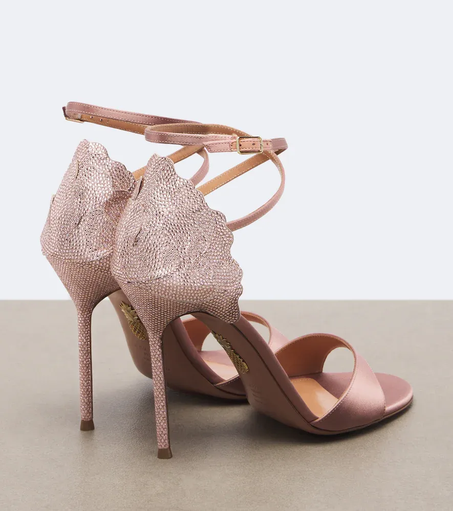 Aquazzura Fleur Sauvage embellished satin sandals | Thumbnail 3 Aquazzura Fleur Sauvage embellished satin sandals | Thumbnail 3