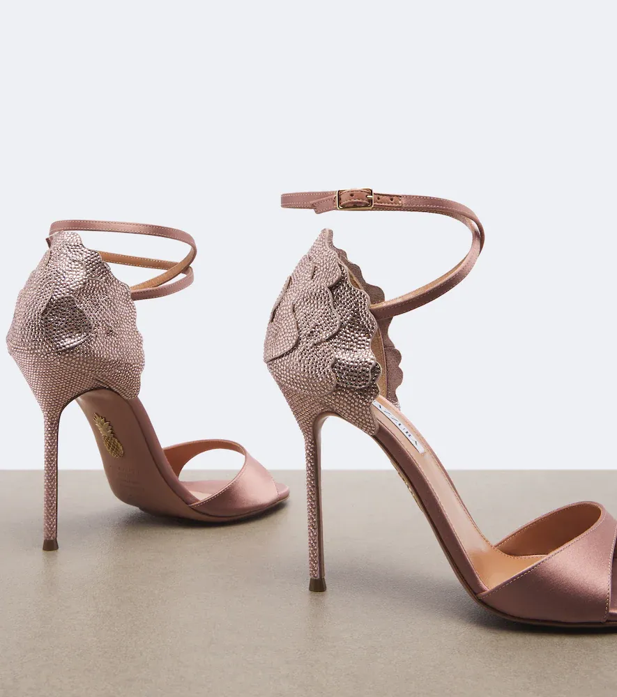 Aquazzura Fleur Sauvage embellished satin sandals | Thumbnail 4 Aquazzura Fleur Sauvage embellished satin sandals | Thumbnail 4