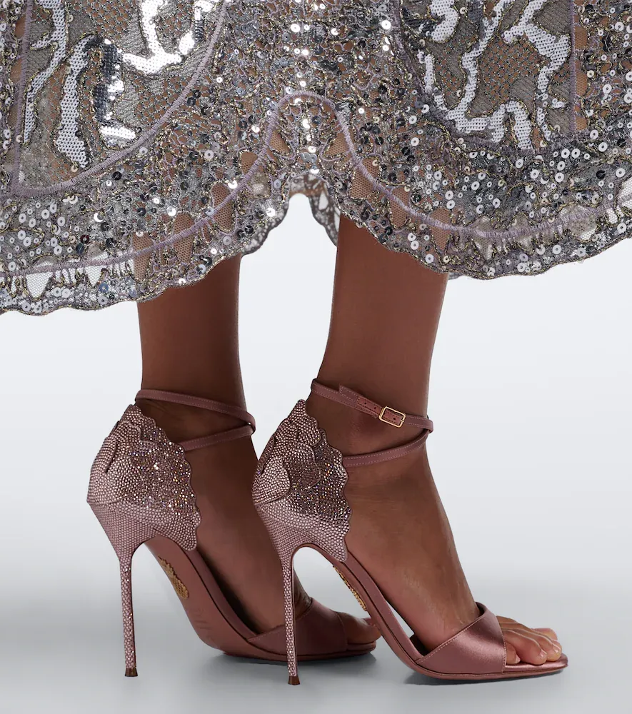 Aquazzura Fleur Sauvage embellished satin sandals | Thumbnail 6 Aquazzura Fleur Sauvage embellished satin sandals | Thumbnail 6