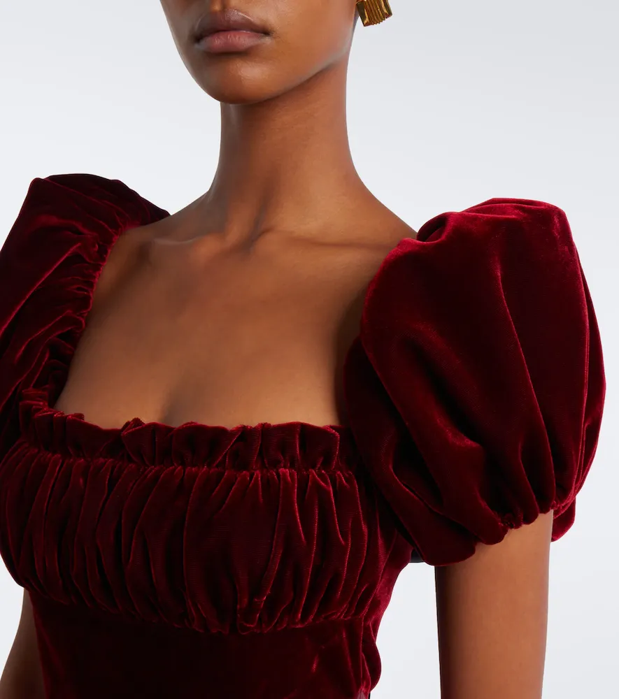 Rodarte Silk satin and velvet midi dress | Thumbnail 4 Rodarte Silk satin and velvet midi dress | Thumbnail 4