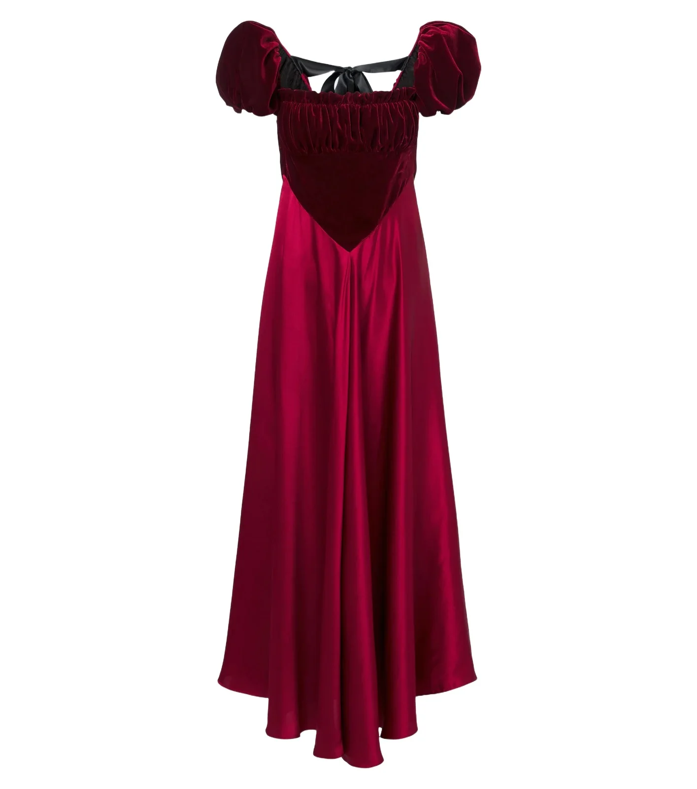 Rodarte Silk satin and velvet midi dress