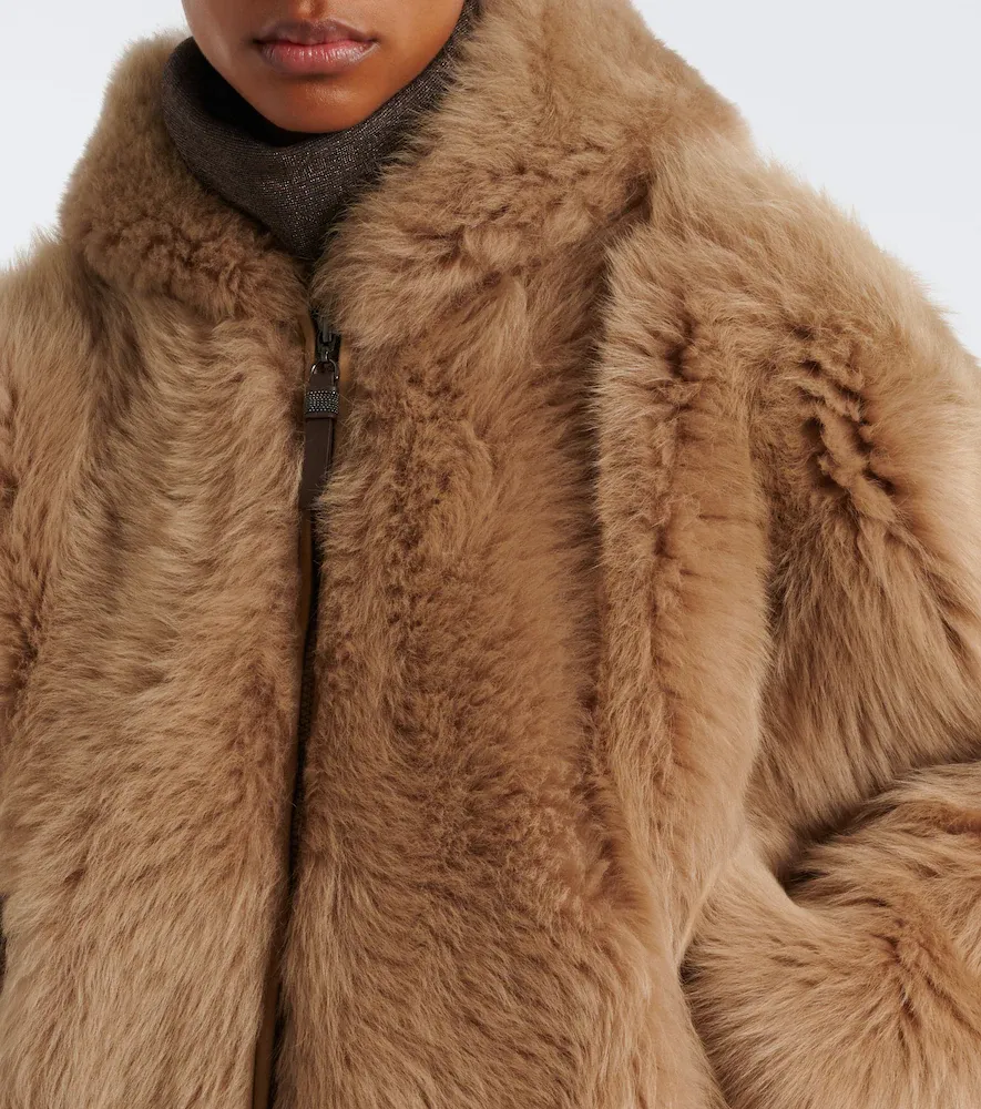 Brunello Cucinelli Monili shearling hooded shearling jacket | Thumbnail 4