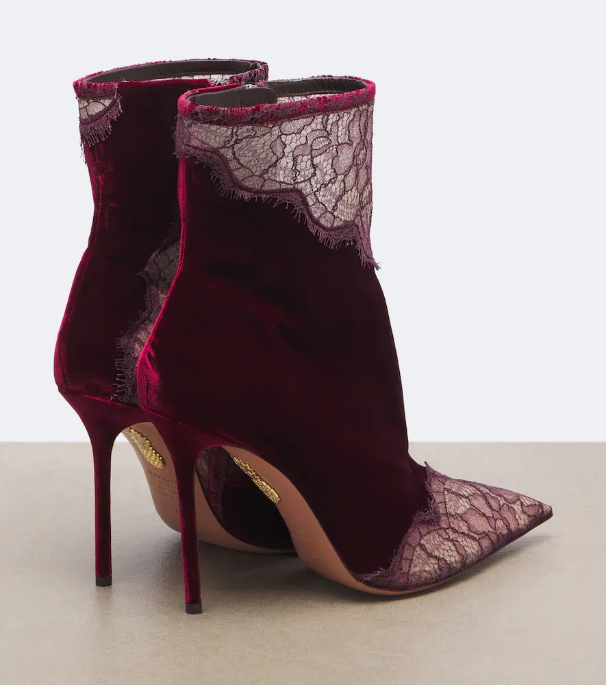 Aquazzura Meadow velvet and lace ankle boots | Thumbnail 2 Aquazzura Meadow velvet and lace ankle boots | Thumbnail 2