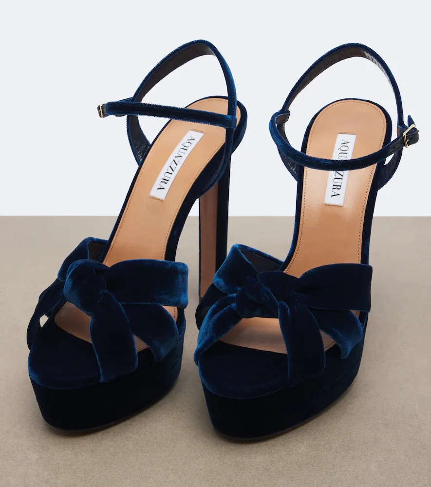 Aquazzura Cupid Plateau velvet platform sandals | Thumbnail 2