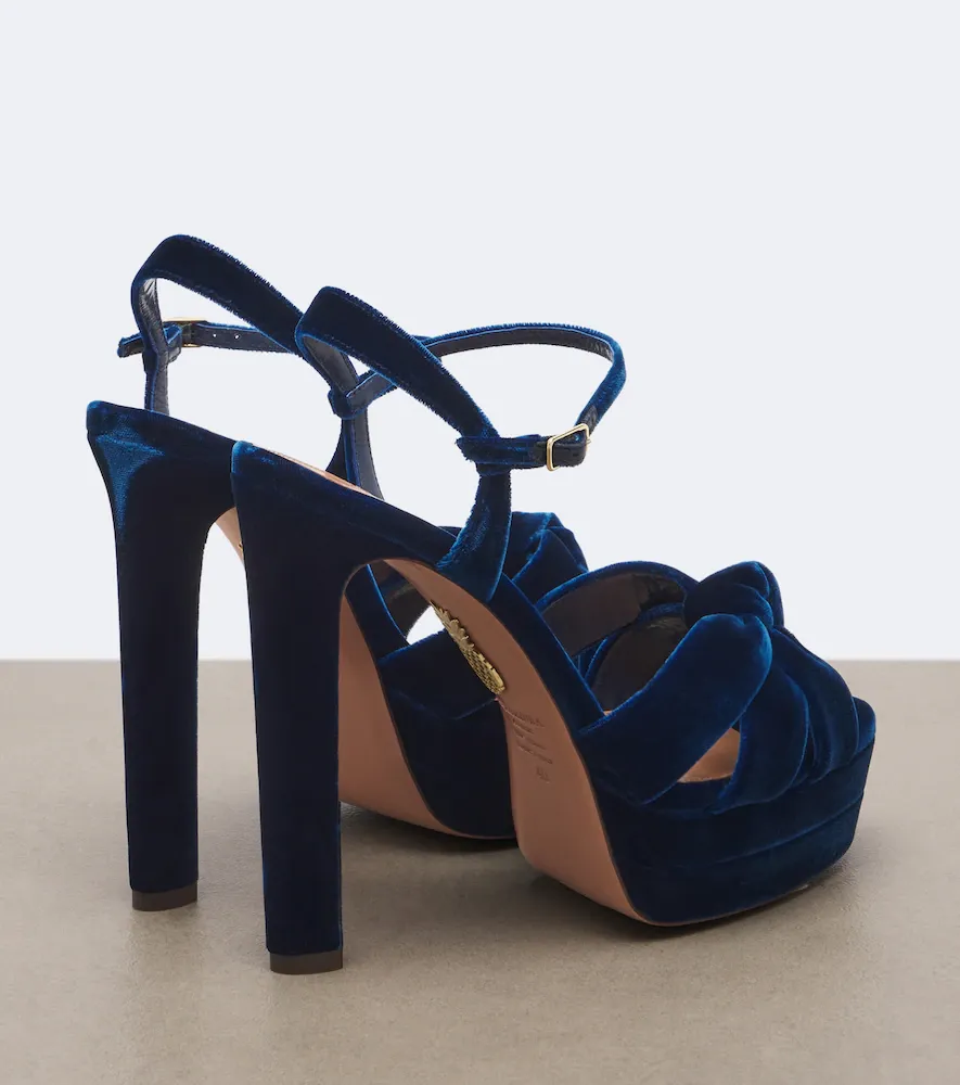 Aquazzura Cupid Plateau velvet platform sandals | Thumbnail 3