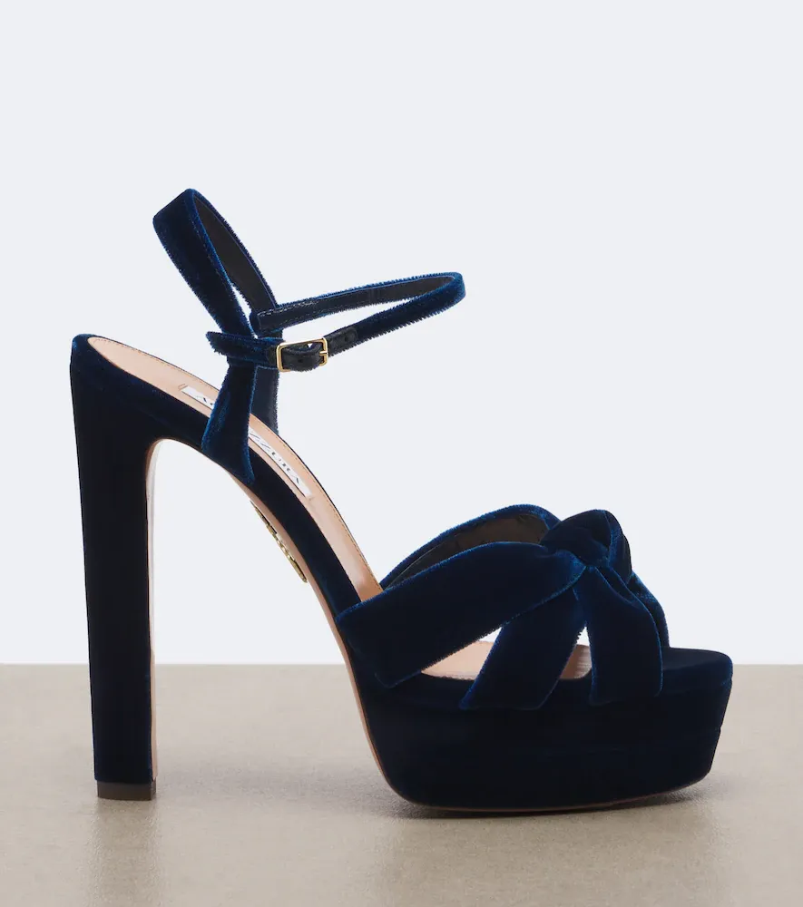 Aquazzura Cupid Plateau velvet platform sandals | Thumbnail 4