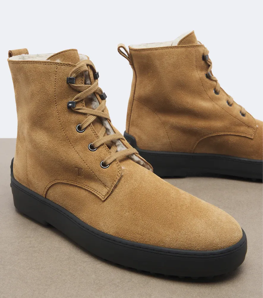 Tod's Gommino shearling-lined suede lace-up boots | Thumbnail 3 Tod's Gommino shearling-lined suede lace-up boots | Thumbnail 3