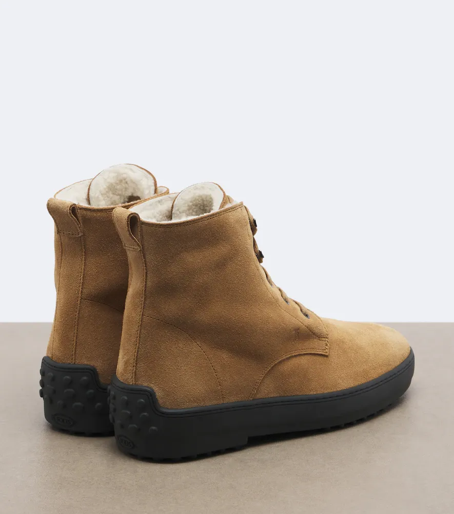Tod's Gommino shearling-lined suede lace-up boots | Thumbnail 4 Tod's Gommino shearling-lined suede lace-up boots | Thumbnail 4