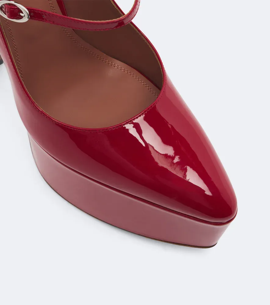 Amina Muaddi Cynthia leather platform Mary Jane pumps | Thumbnail 2 Amina Muaddi Cynthia leather platform Mary Jane pumps | Thumbnail 2
