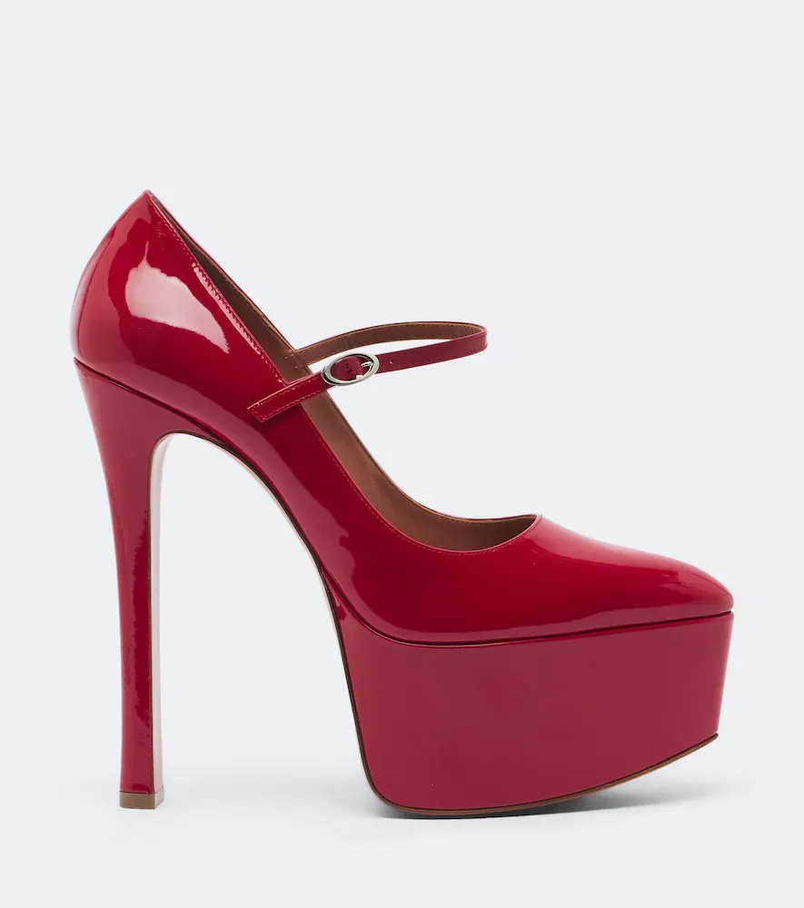 Amina Muaddi Cynthia leather platform Mary Jane pumps | Thumbnail 3 Amina Muaddi Cynthia leather platform Mary Jane pumps | Thumbnail 3