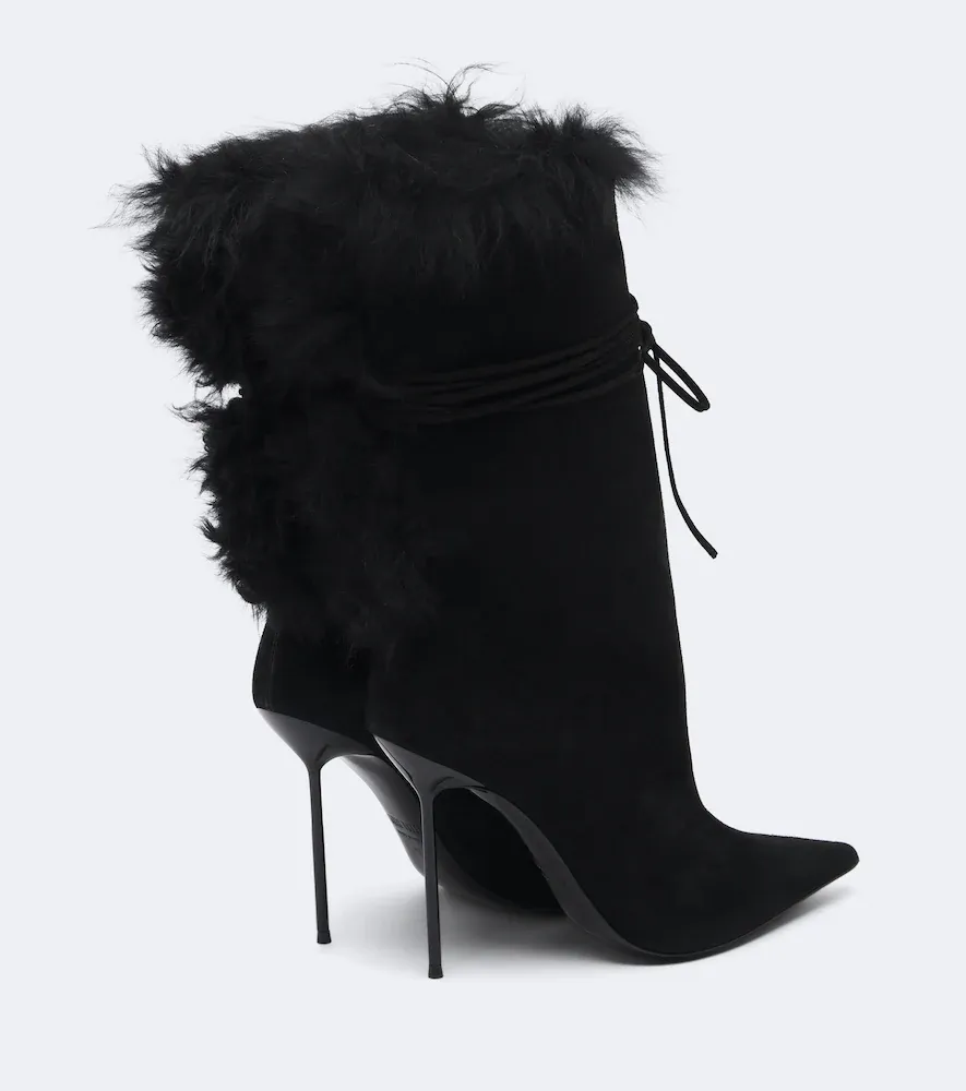Paris Texas Lidia shearling-trimmed suede ankle boots | Thumbnail 4 Paris Texas Lidia shearling-trimmed suede ankle boots | Thumbnail 4