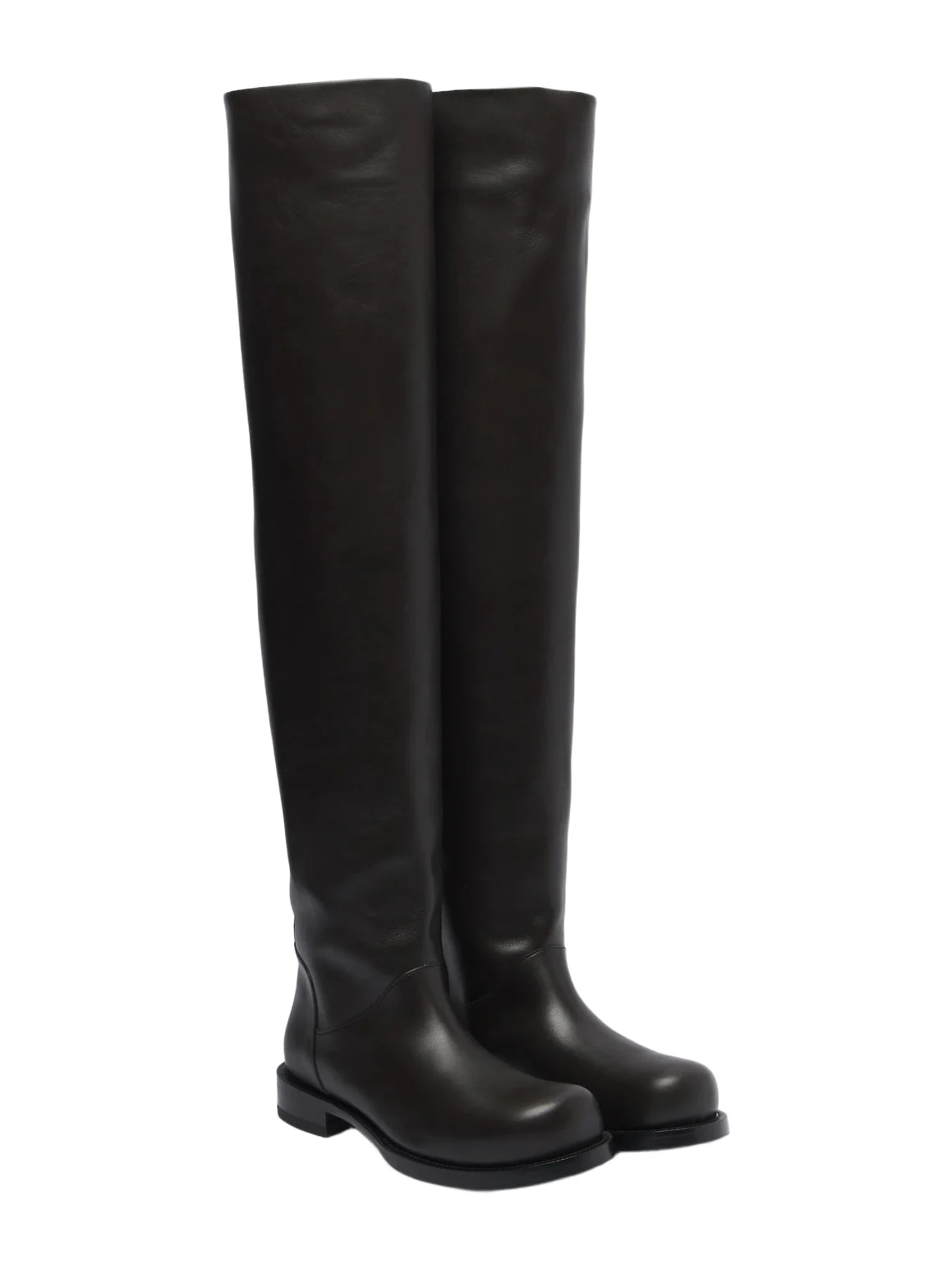 Defender leather over-the-knee boots
