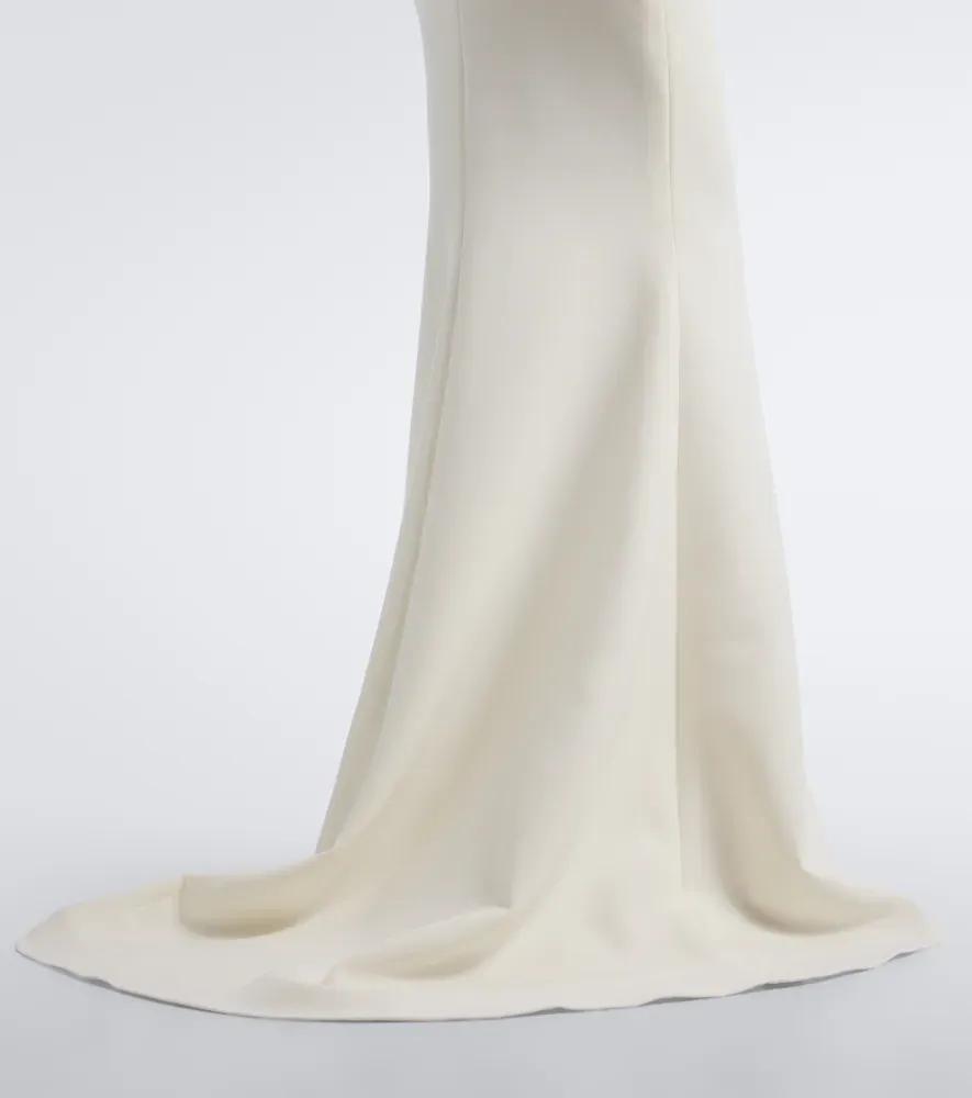 Safiyaa Bridal Ivon draped crêpe gown | Thumbnail 2 Safiyaa Bridal Ivon draped crêpe gown | Thumbnail 2