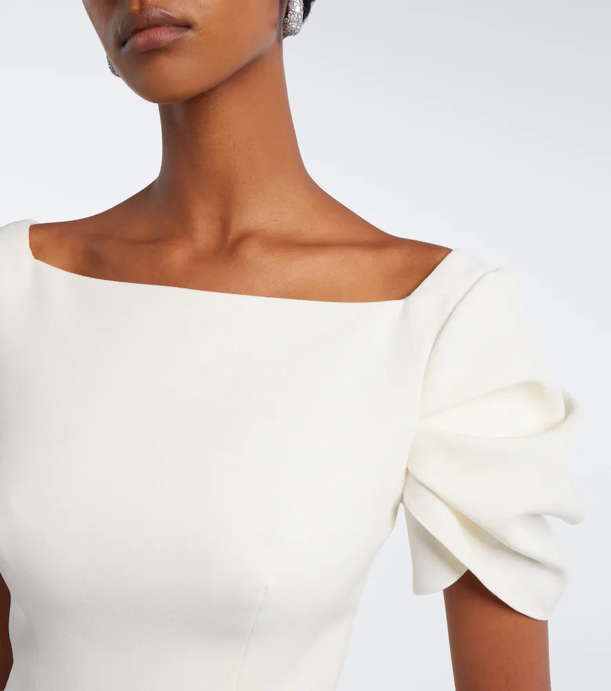 Safiyaa Bridal Ivon draped crêpe gown | Thumbnail 4 Safiyaa Bridal Ivon draped crêpe gown | Thumbnail 4