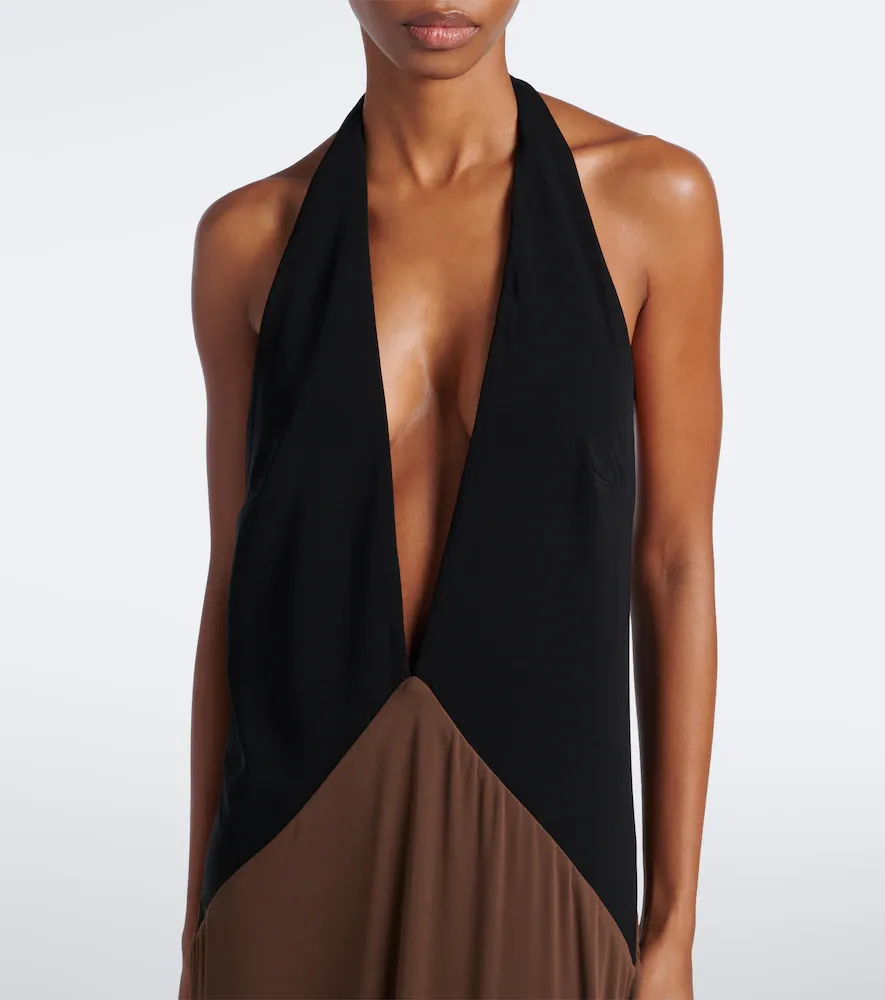 ADRIANA DEGREAS Halterneck jersey maxi dress | Thumbnail 2