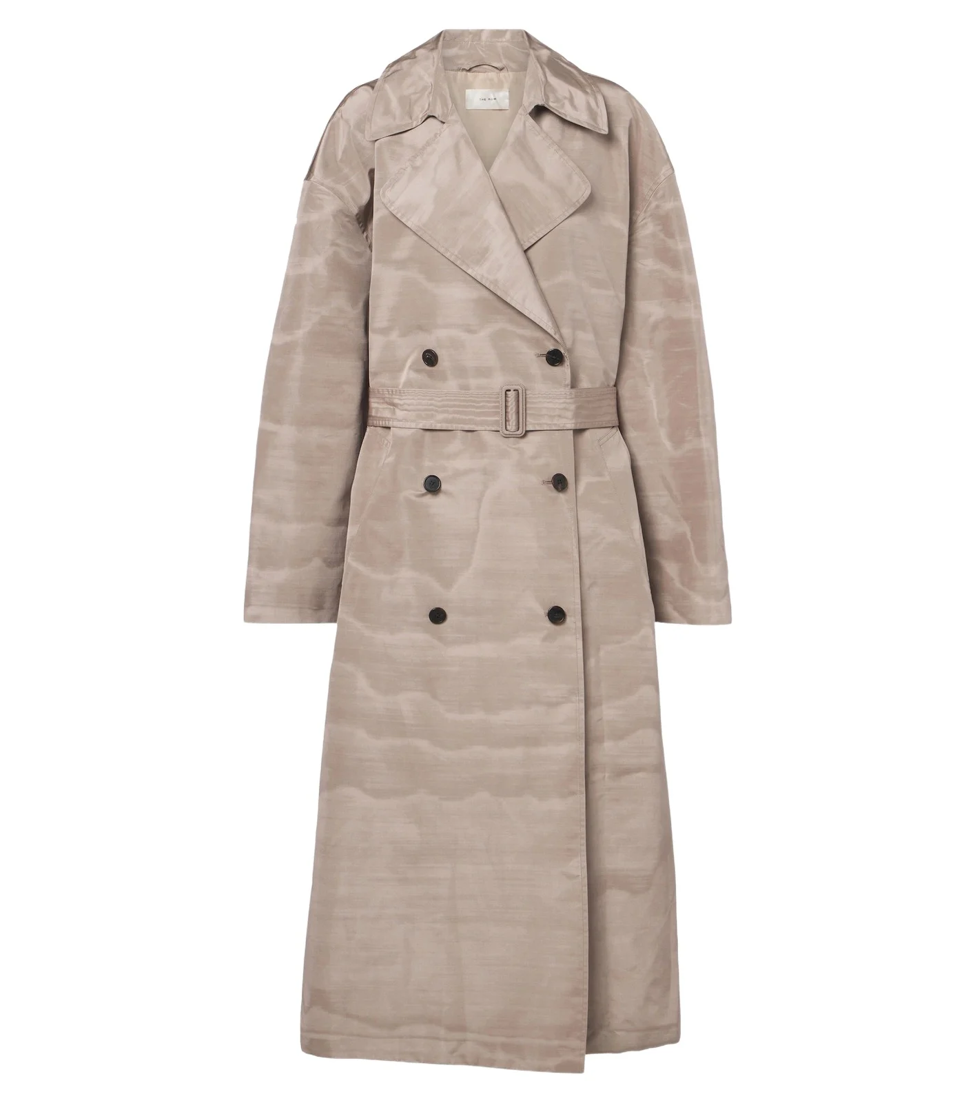 Archa moiré silk faille trench coat
