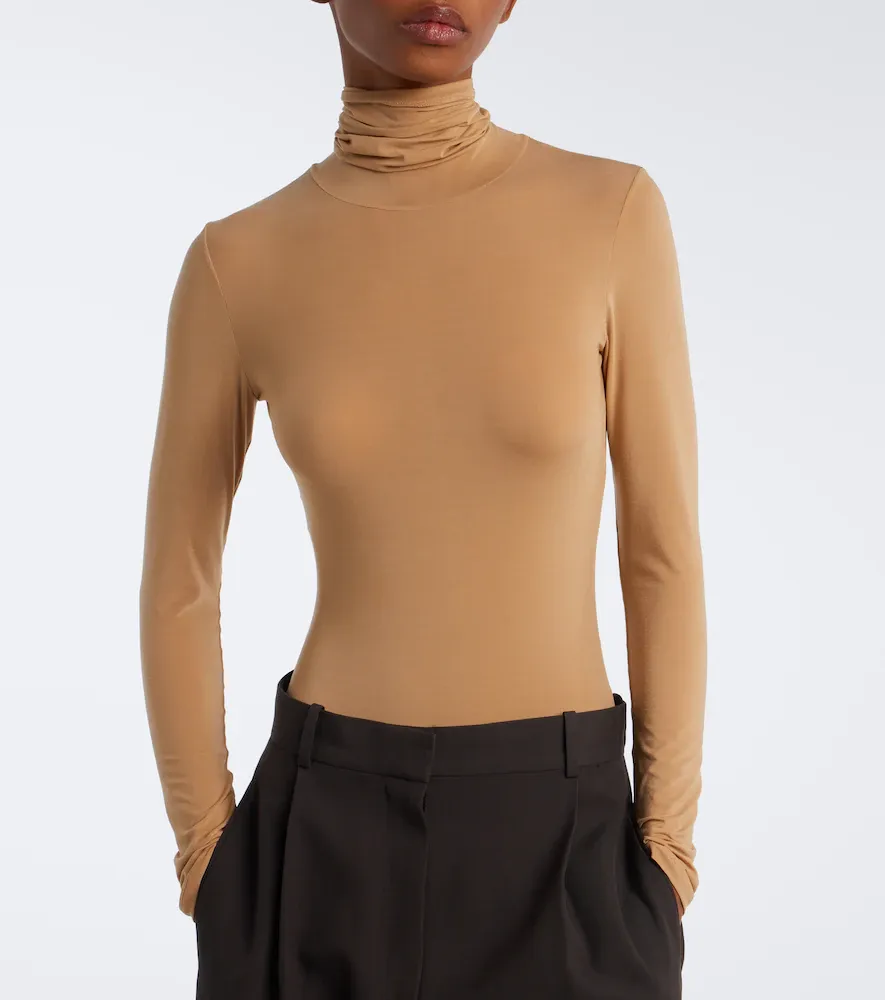 The Row Basile jersey turtleneck bodysuit | Thumbnail 3