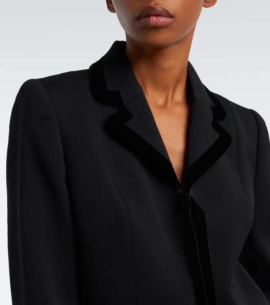 The Row Celinde velvet-trimmed wool blazer | Thumbnail 3