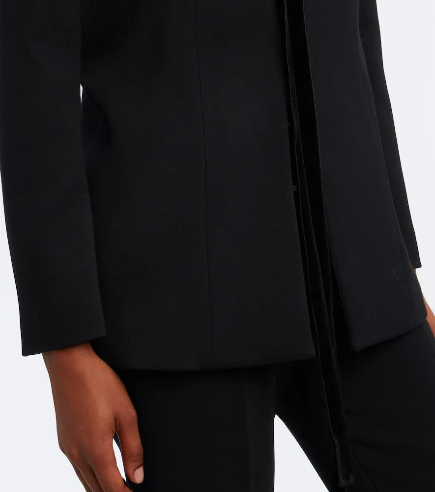The Row Celinde velvet-trimmed wool blazer | Thumbnail 4