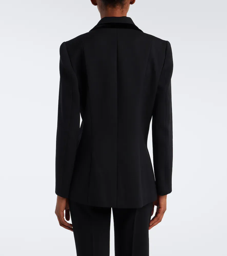 The Row Celinde velvet-trimmed wool blazer | Thumbnail 6