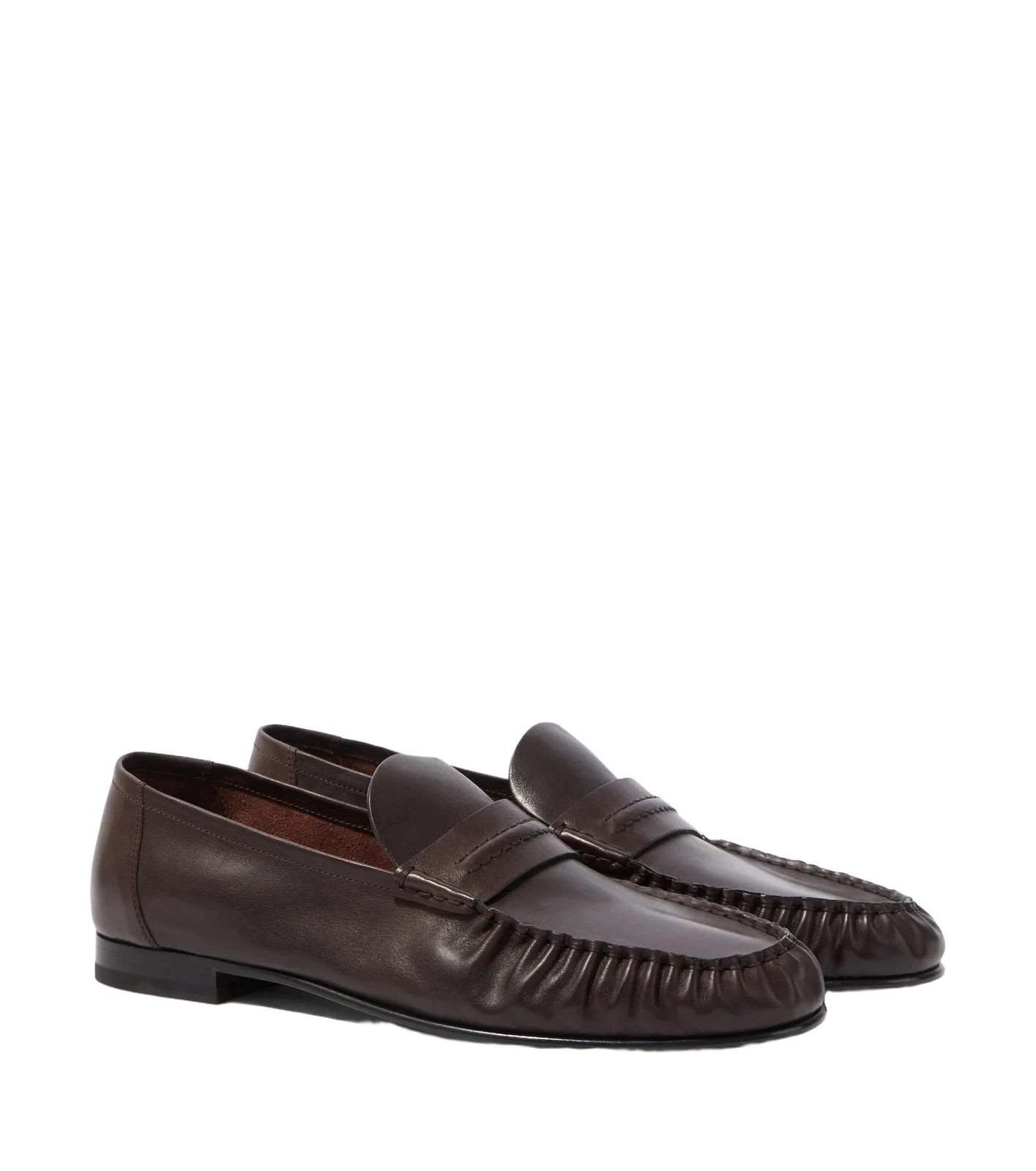 The Row Theo leather penny loafers