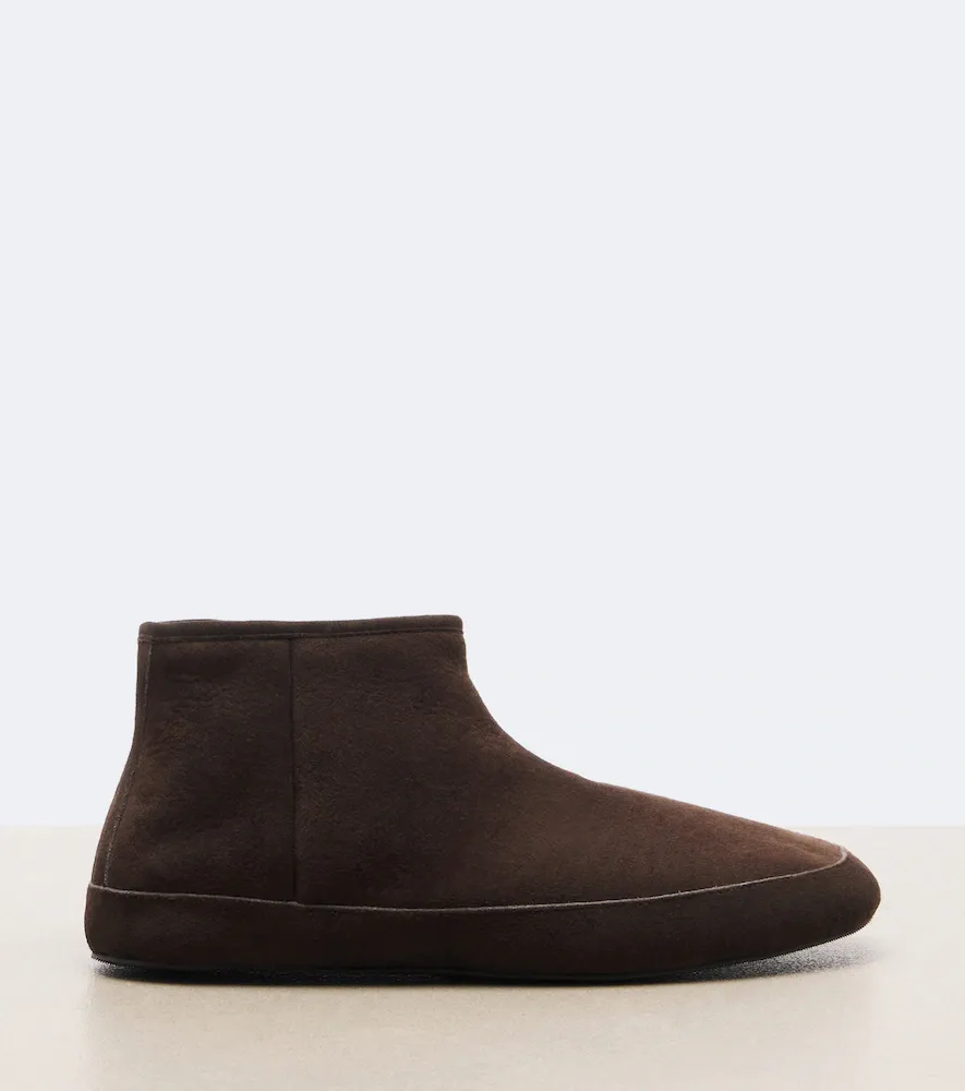 The Row Esther shearling-lined suede ankle boots | Thumbnail 3