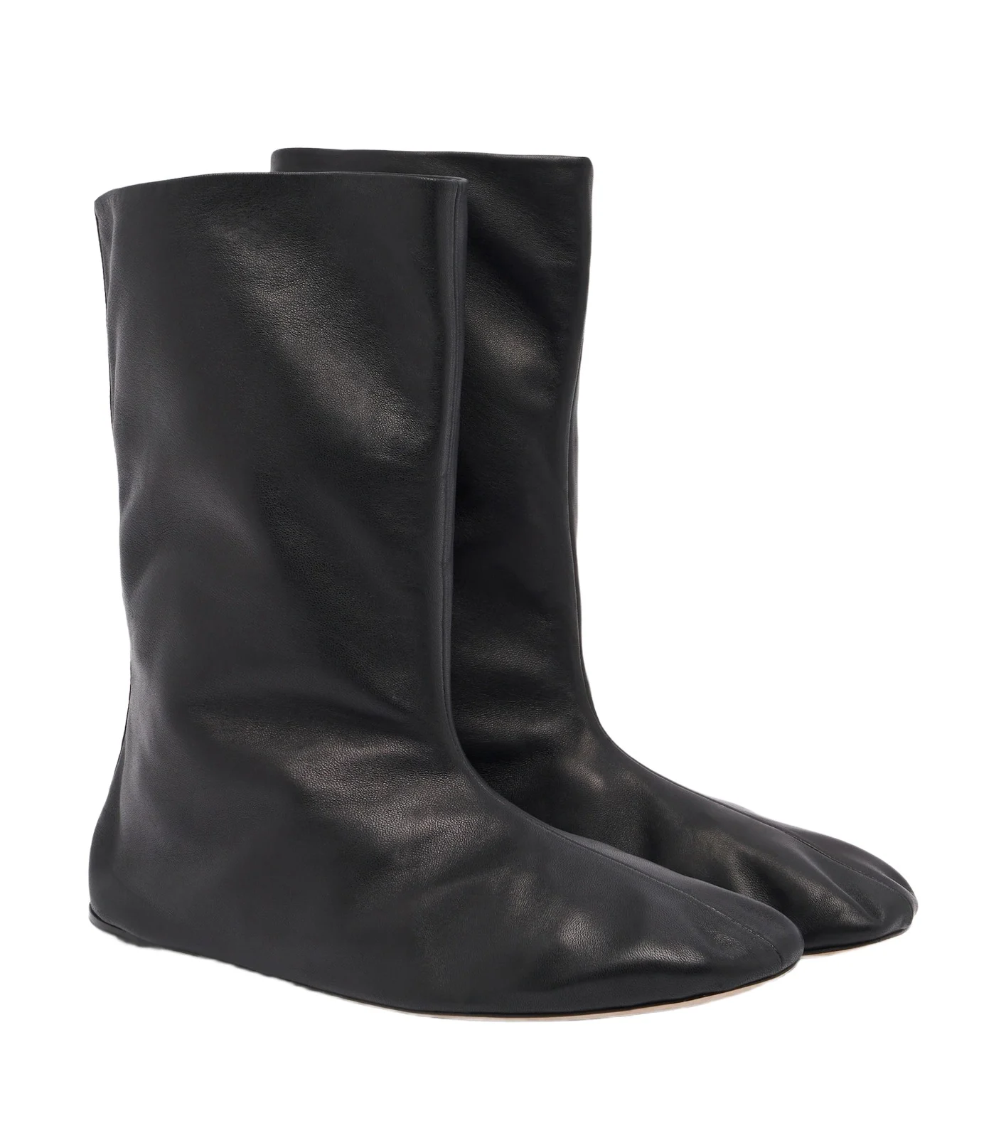 The Row Esther leather mid-calf boots