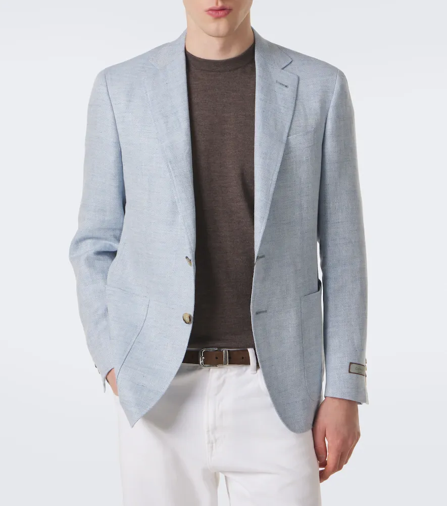 Canali Herringbone linen and wool blazer | Thumbnail 3 Canali Herringbone linen and wool blazer | Thumbnail 3
