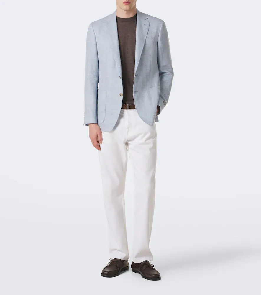 Canali Herringbone linen and wool blazer | Thumbnail 4 Canali Herringbone linen and wool blazer | Thumbnail 4