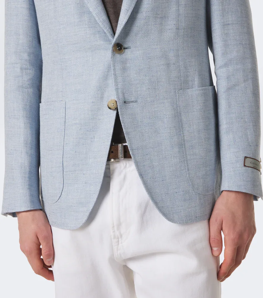 Canali Herringbone linen and wool blazer | Thumbnail 7 Canali Herringbone linen and wool blazer | Thumbnail 7