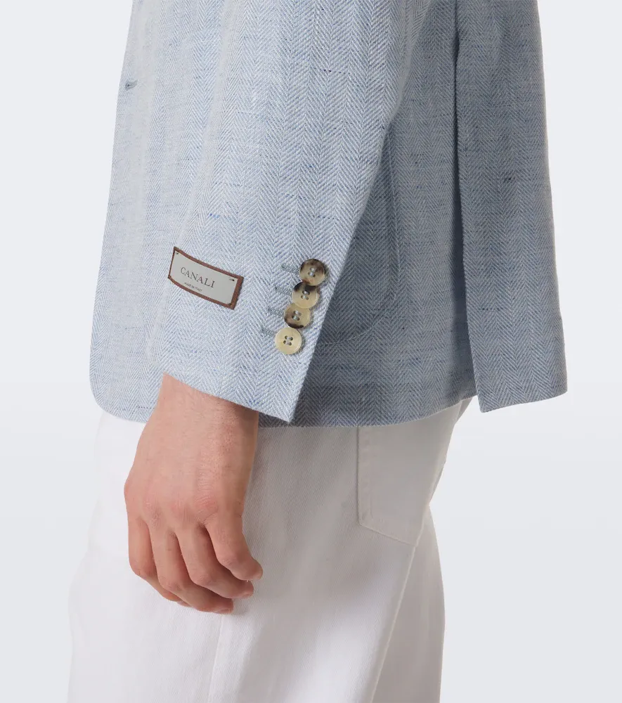 Canali Herringbone linen and wool blazer | Thumbnail 8 Canali Herringbone linen and wool blazer | Thumbnail 8