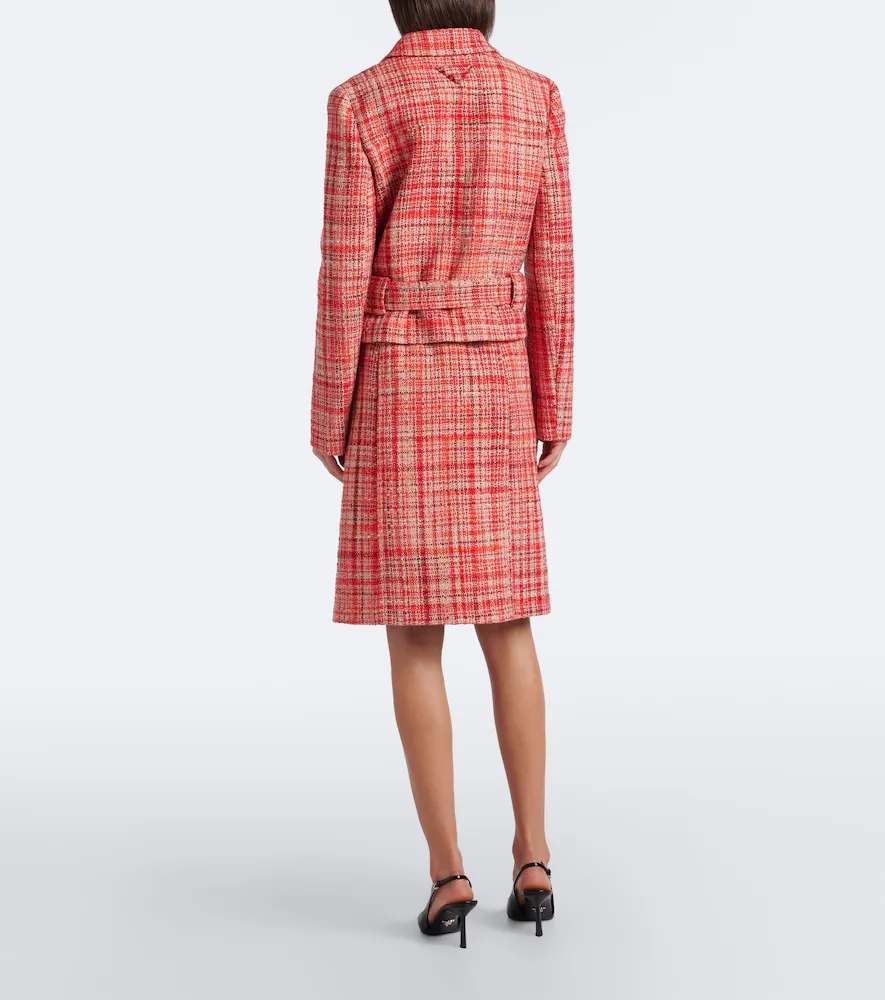 Prada Wool, cotton, and silk tweed midi skirt | Thumbnail 3 Prada Wool, cotton, and silk tweed midi skirt | Thumbnail 3