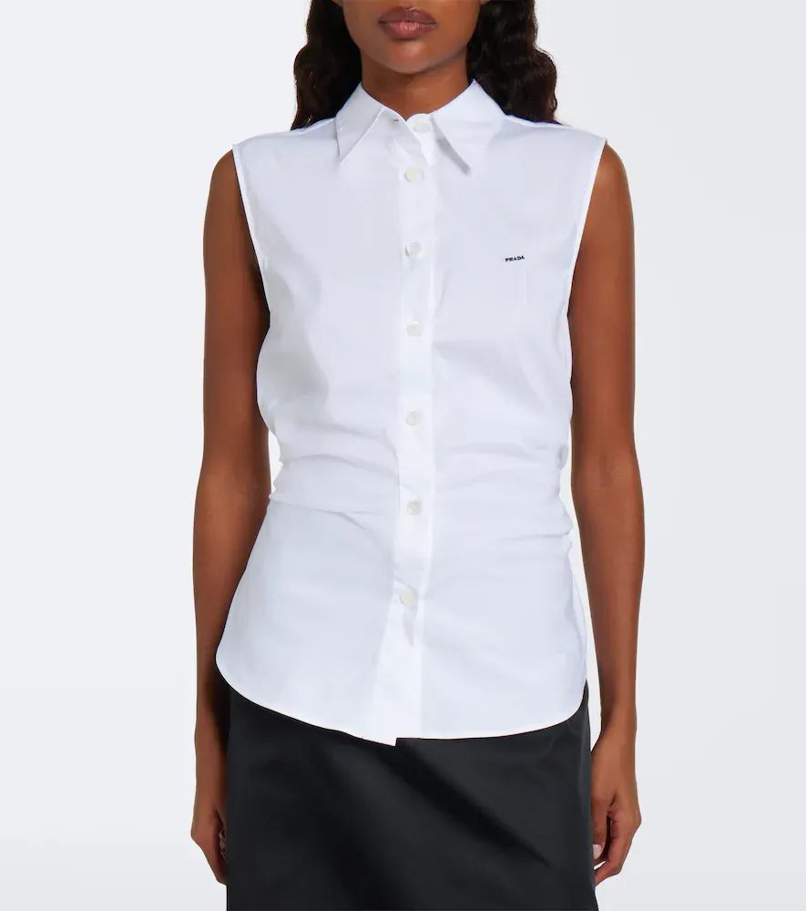 Prada Cotton-blend poplin shirt | Thumbnail 2 Prada Cotton-blend poplin shirt | Thumbnail 2