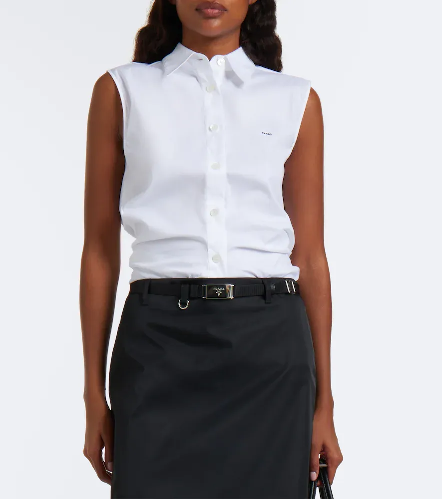 Prada Cotton-blend poplin shirt | Thumbnail 4 Prada Cotton-blend poplin shirt | Thumbnail 4