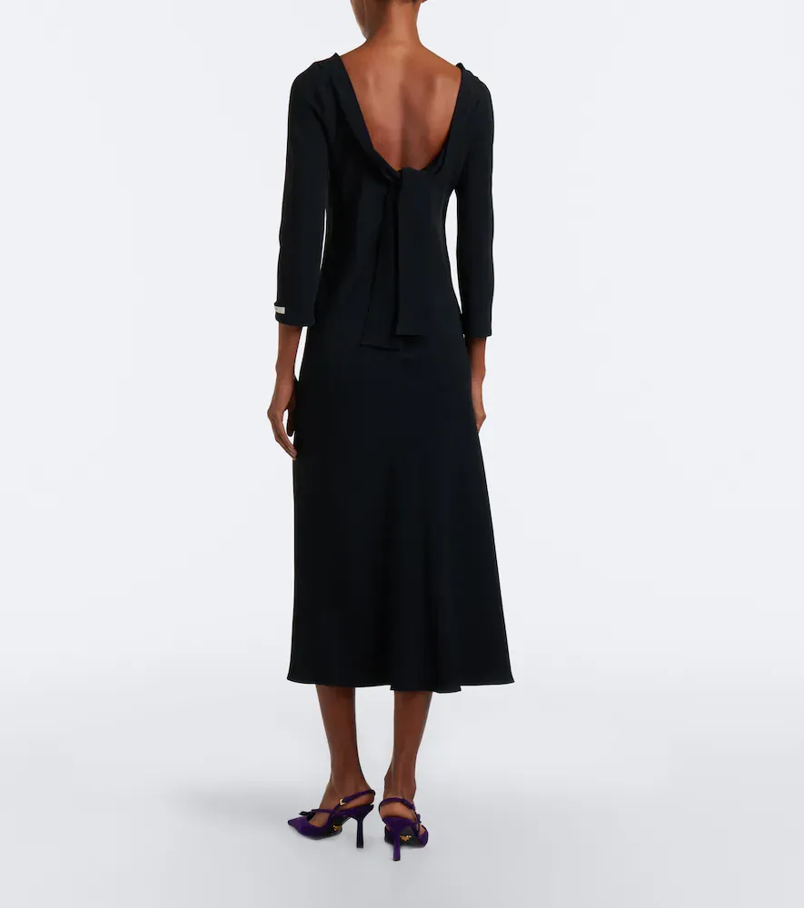 Prada Open-back crêpe midi dress | Thumbnail 5
