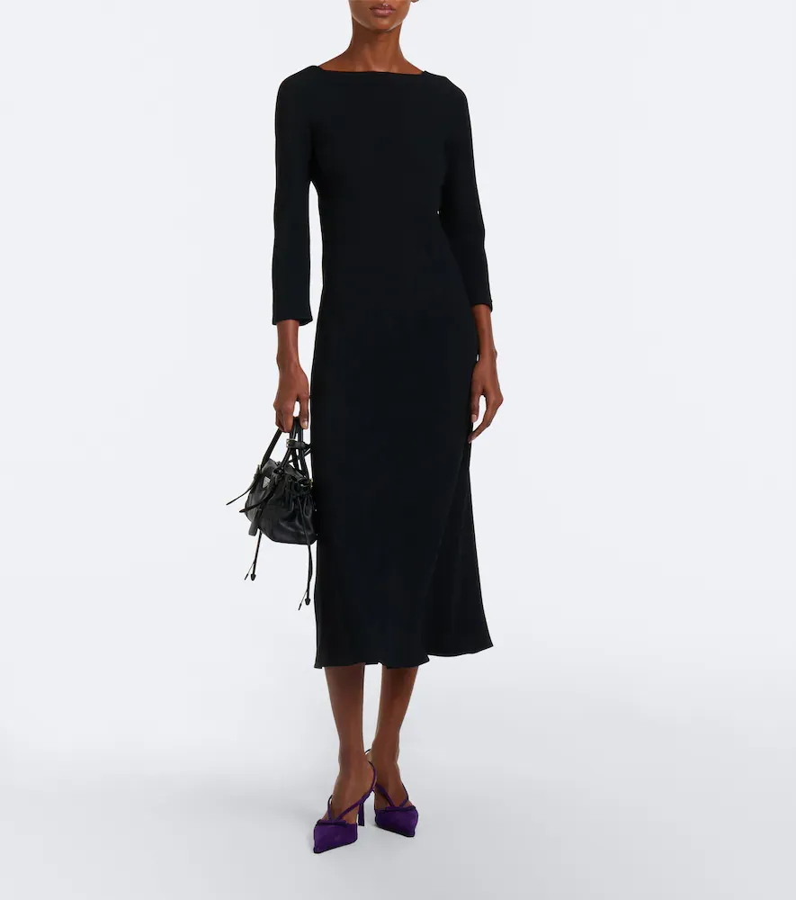 Prada Open-back crêpe midi dress | Thumbnail 6