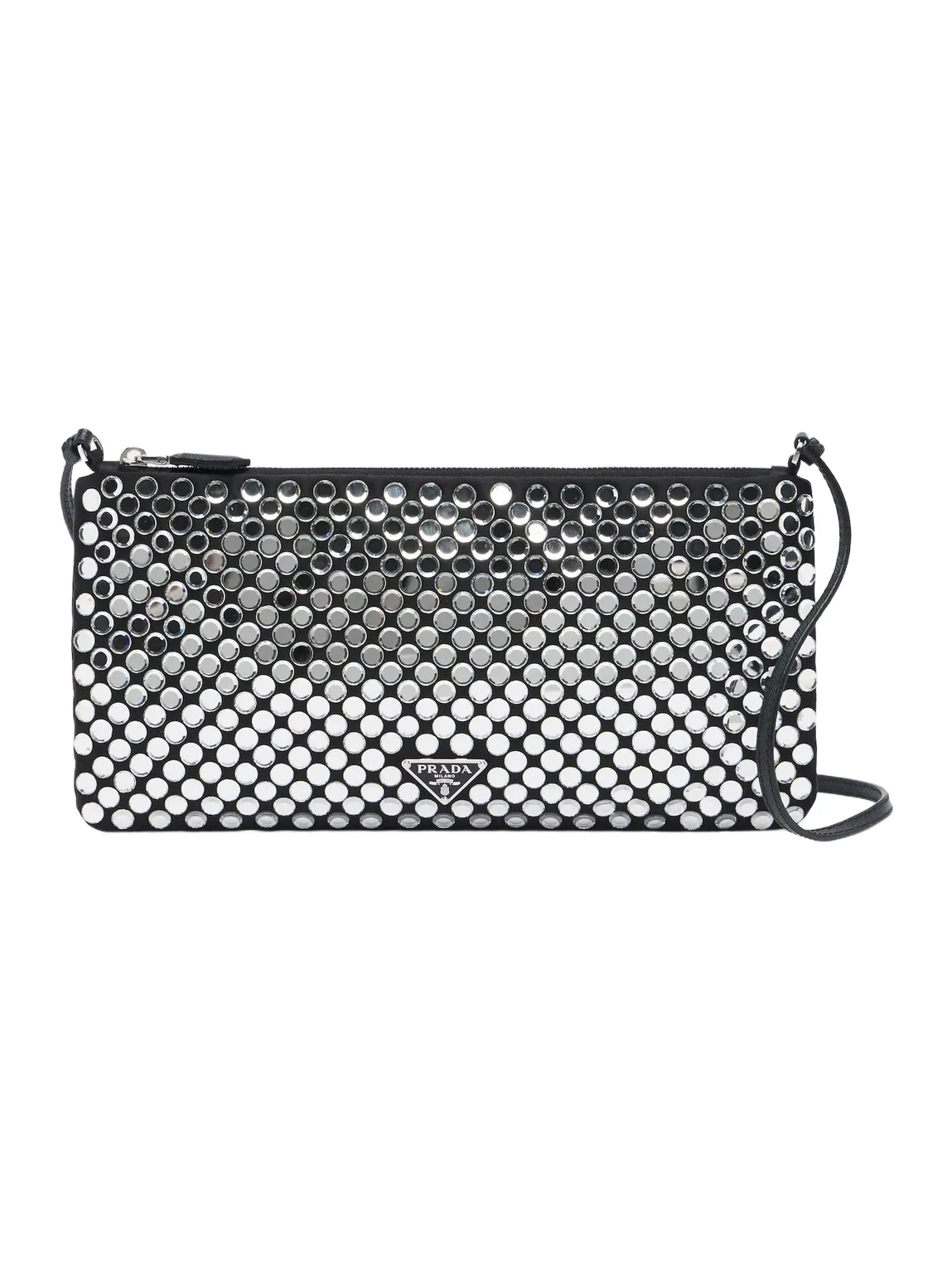 Embellished leather-trimmed crossbody bag Embellished leather-trimmed crossbody bag