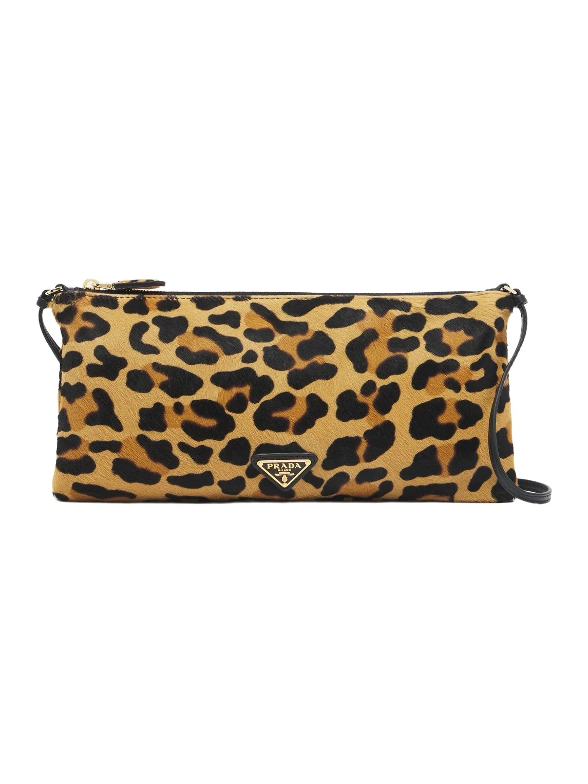 Small leopard-print calf hair shoulder bag