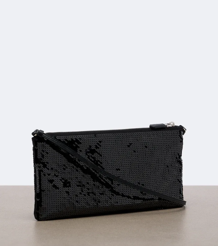 Prada Sequined leather-trimmed shoulder bag | Thumbnail 2 Prada Sequined leather-trimmed shoulder bag | Thumbnail 2