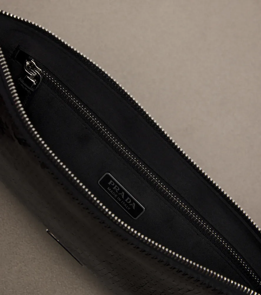 Prada Sequined leather-trimmed shoulder bag | Thumbnail 4 Prada Sequined leather-trimmed shoulder bag | Thumbnail 4