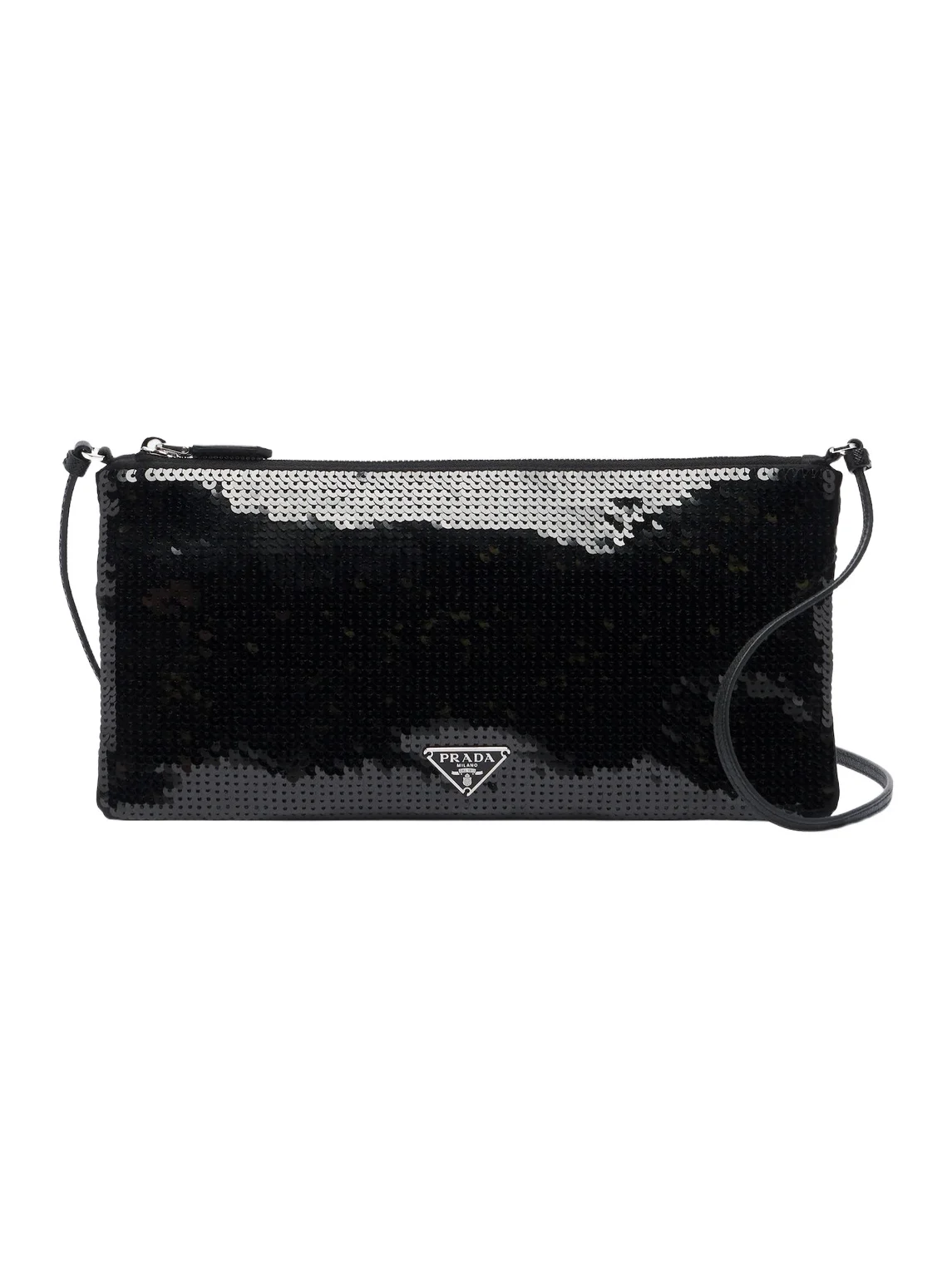 Sequined leather-trimmed shoulder bag Sequined leather-trimmed shoulder bag