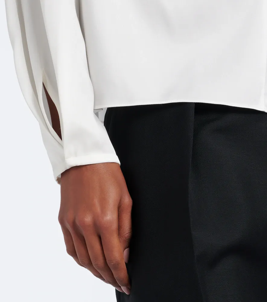 Vince Gathered silk-blend satin blouse | Thumbnail 5