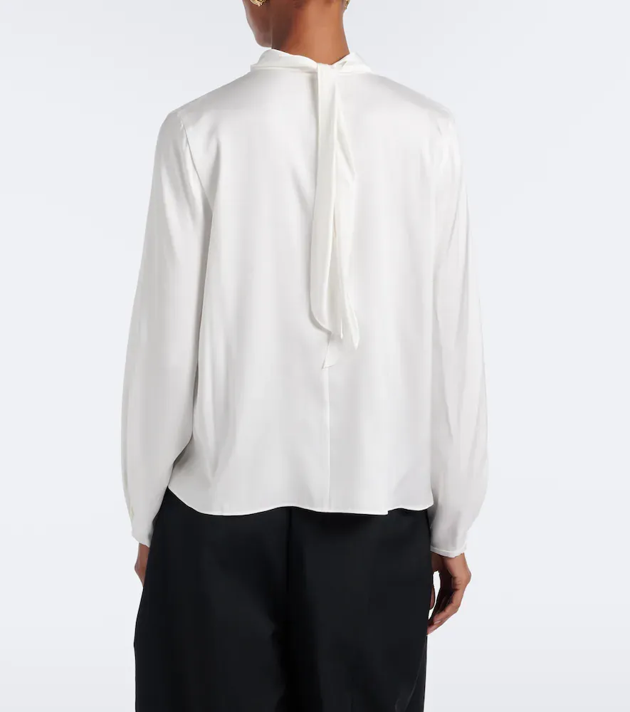 Vince Gathered silk-blend satin blouse | Thumbnail 6