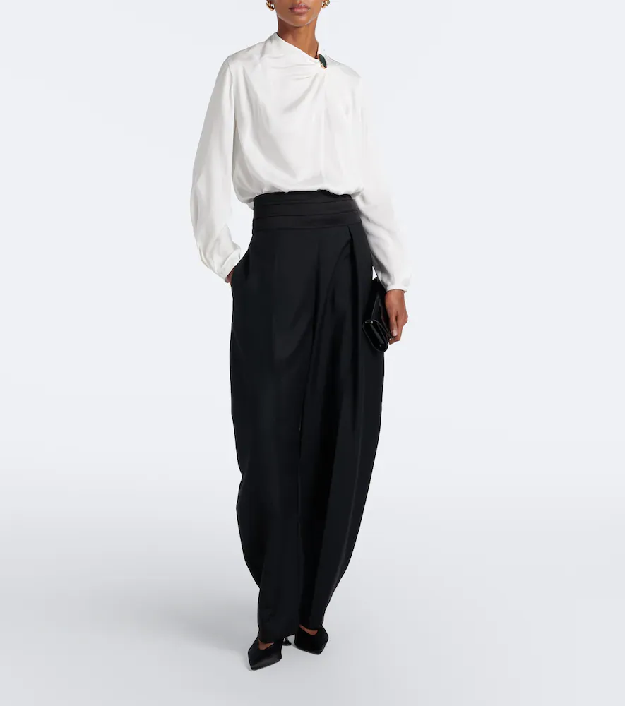 Vince Gathered silk-blend satin blouse | Thumbnail 7