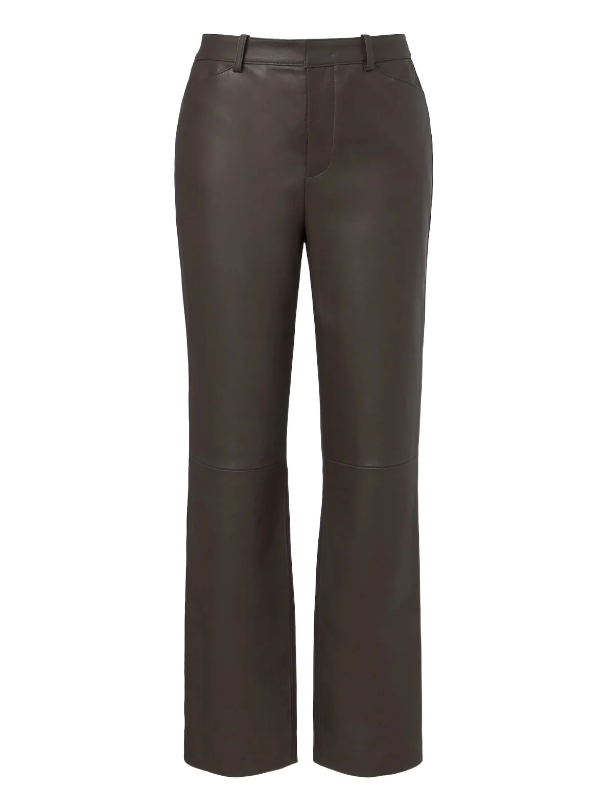 Leather straight pants